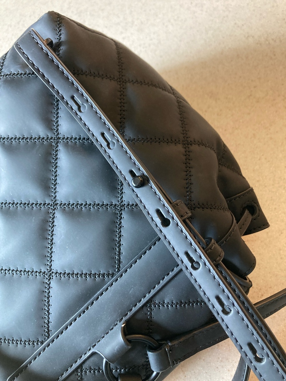 NWOT Tory Burch Quilted Black Leather Mini Backpack - Picture 7 of 13